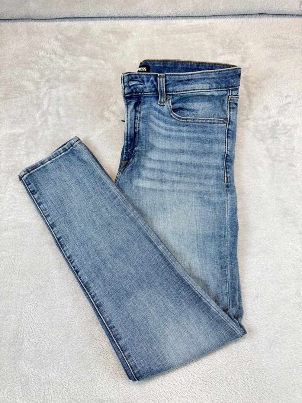 Express Light Wash Blue Skinny Jeans Pre-Owned Fast Shipping
